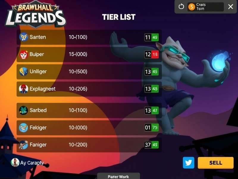 Brawlhalla 2024 Tier List Visualization showing Tezca, Mako and Thor as top tier legends