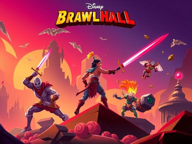 Xbox Controller playing Brawlhalla on a large screen