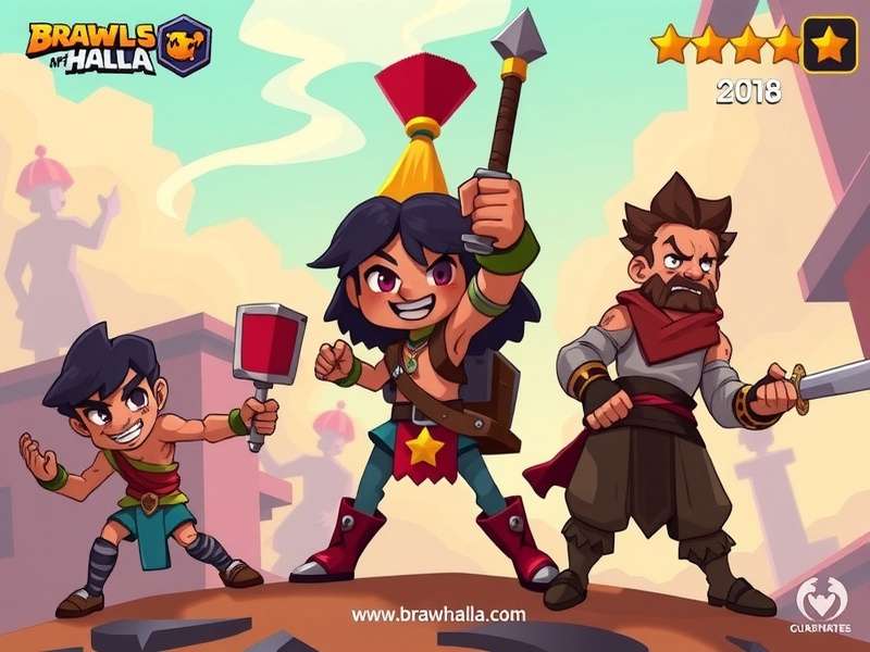 Brawlhalla Competitive Ranks Visual Guide showing all tiers from Tin to Valhallan with MMR ranges