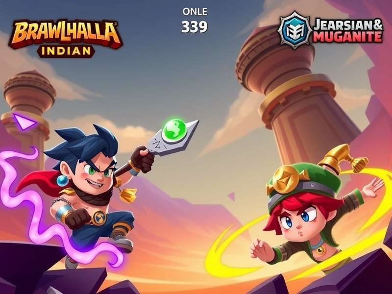 Brawlhalla gameplay screenshot showing characters battling