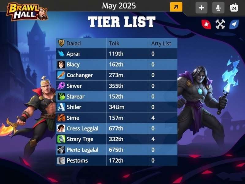 Brawlhalla Tier List May 2025 visualization showing top legends