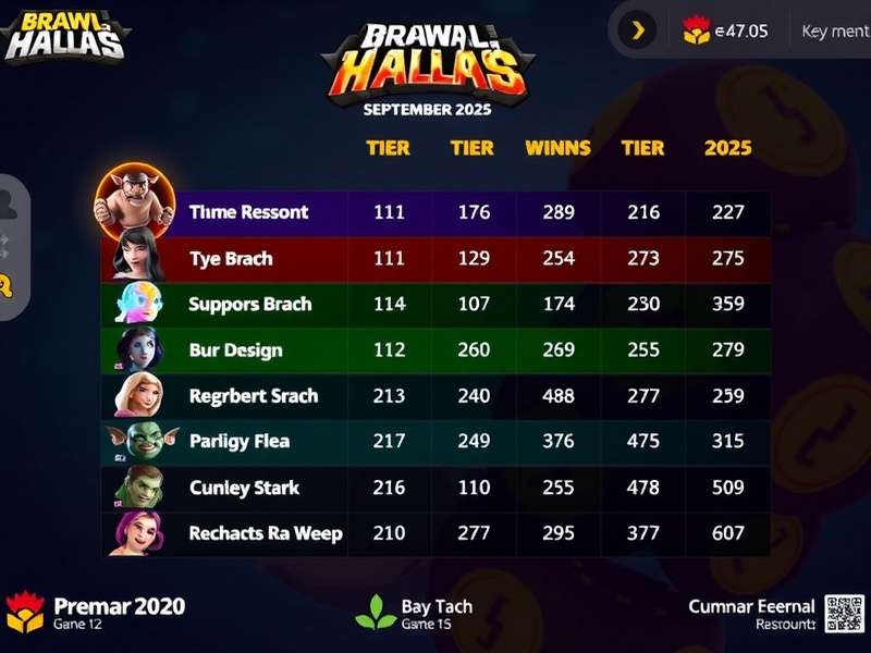 Brawlhalla September 2025 Tier List visual ranking of legends