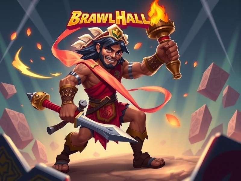 Official teaser art for the new Brawlhalla legend, showcasing dynamic combat pose and unique weapons