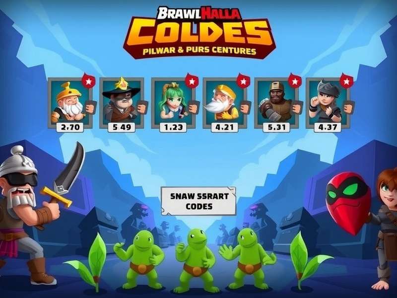 Step-by-step visual guide showing how to redeem Brawlhalla codes in the in-game store