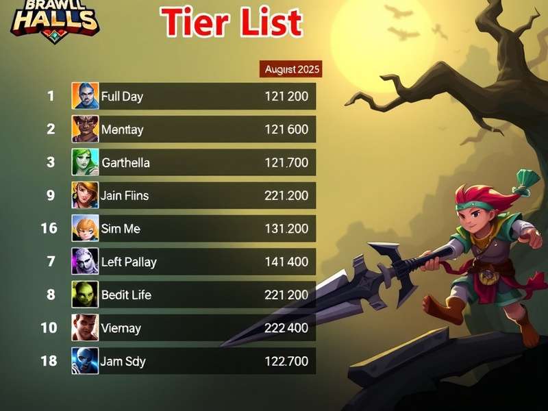 Brawlhalla August 2025 Tier List Visual Meta Chart