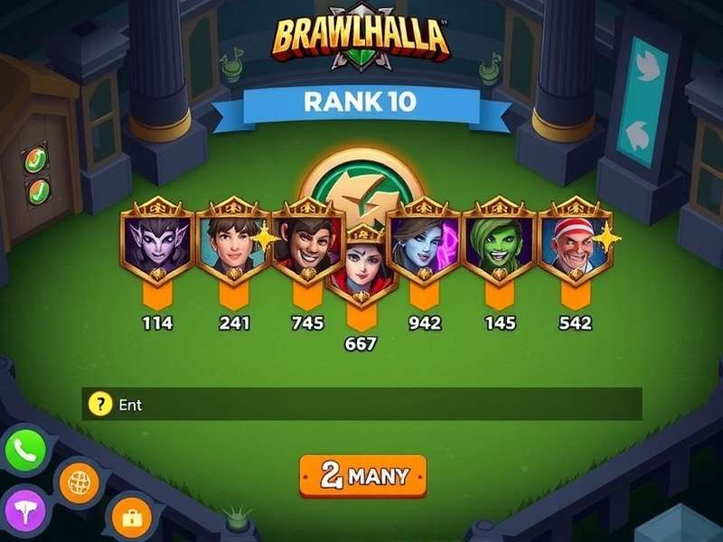 Brawlhalla competitive ranking screen showing tiers and Elo