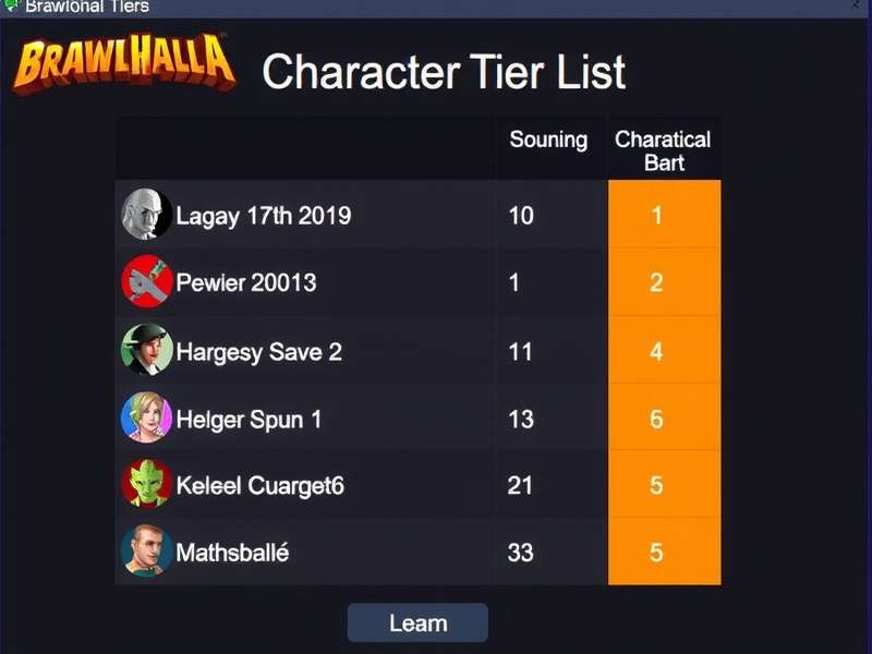 Brawlhalla 2025 Character Tier List Rankings Visualization