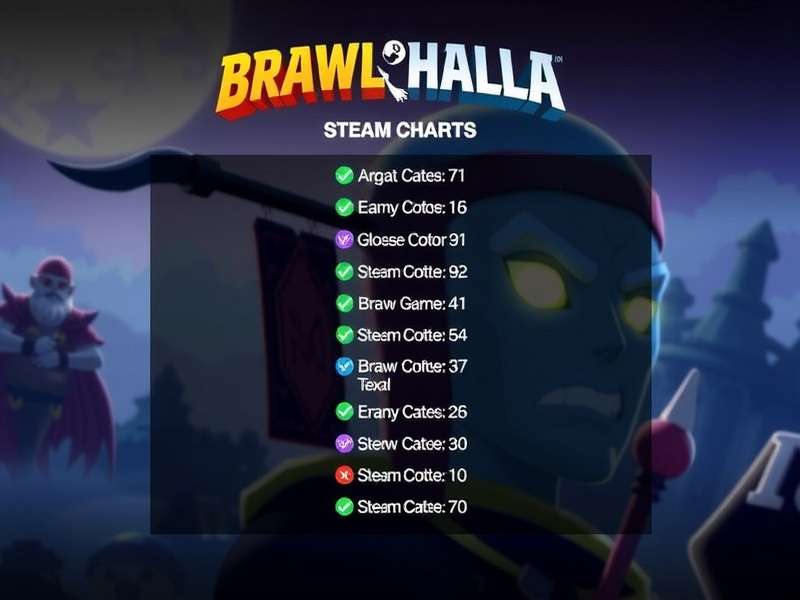 Brawlhalla Steam Charts 2025 showing player count trends and peaks