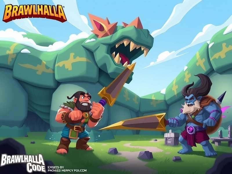 Brawlhalla game characters fighting on a colorful stage