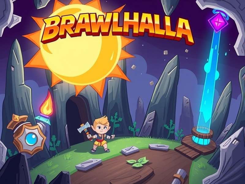 Brawlhalla Crossover event screenshot showing characters from different universes fighting