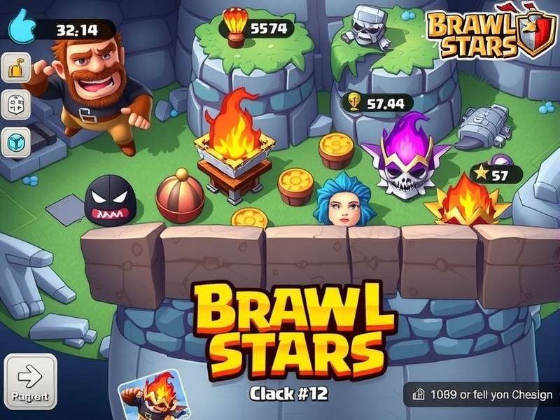 Intense 3v3 team fight in Brawl Stars showing ability effects