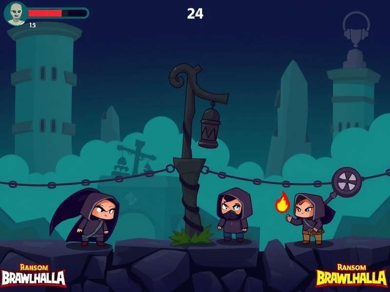 Dynamic Brawlhalla gameplay screenshot showing intense combat