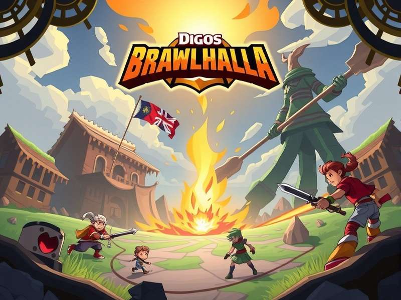 Brawlhalla competitive gameplay scene with characters battling