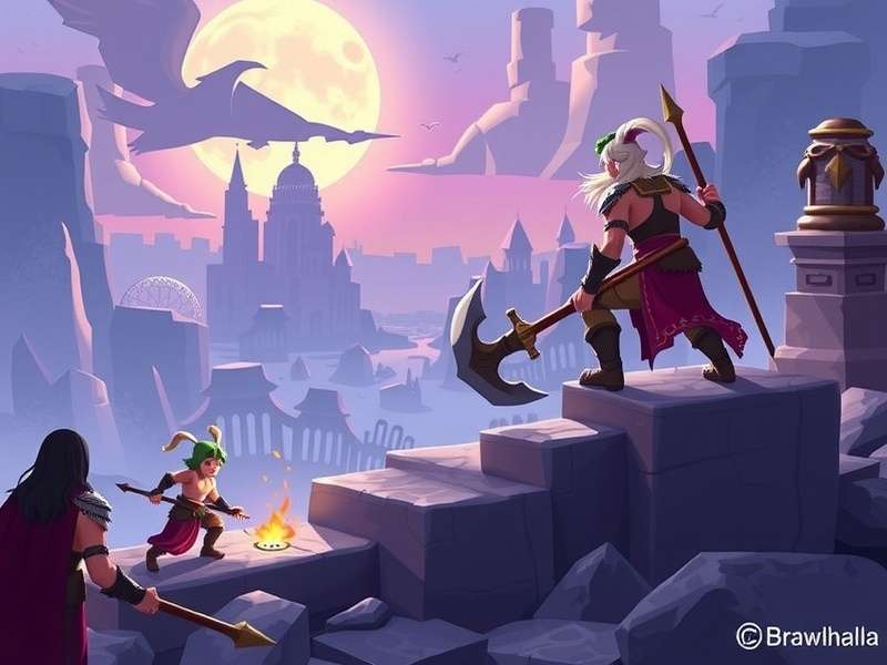 Artemis Brawlhalla character concept art in action pose