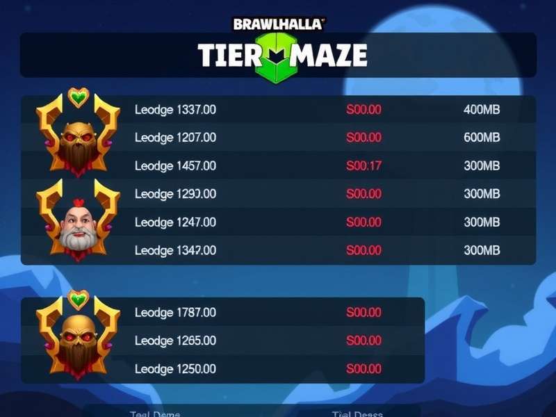 Brawlhalla Tier List Maker Interface