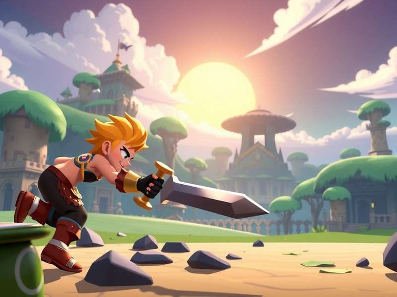 Brawlhalla Gameplay action: two legends fighting on a floating platform