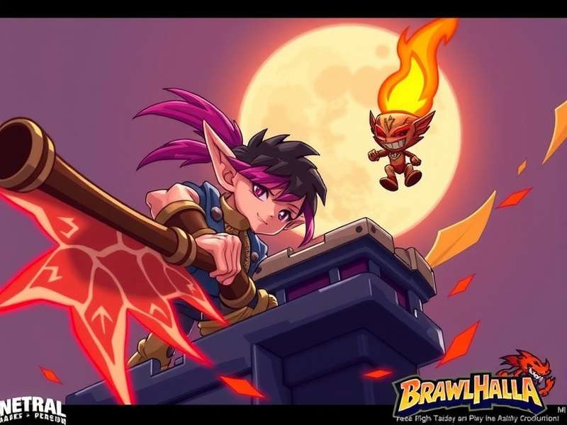 Nix Brawlhalla – Dark Age Gunslinger character art with scythe and blasters