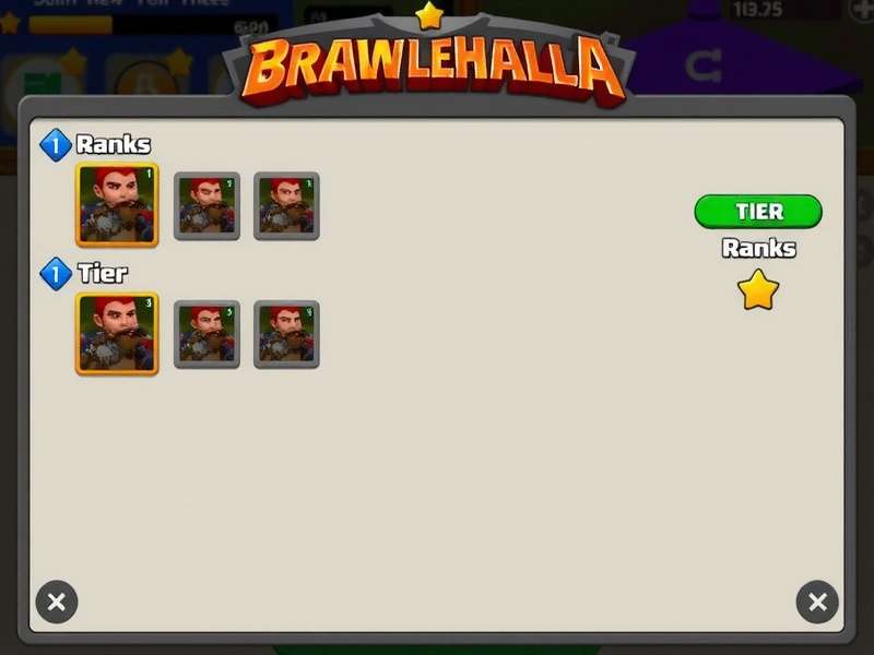 Brawlhalla competitive ranked ladder scene with glowing arena and legends
