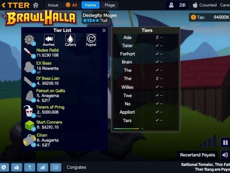 Brawlhalla Tier List 2025 visual chart with all legends ranked in S, A, B, C, D tiers